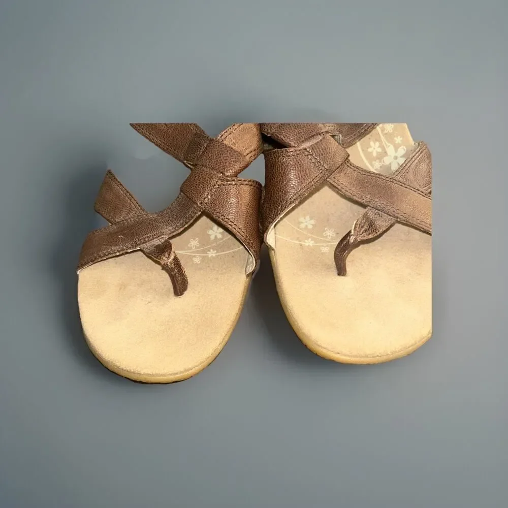 Merrell Alyssum Womens Size 9 Brown Flip Flop Slipper Wedge Thong Sandals Box 1
